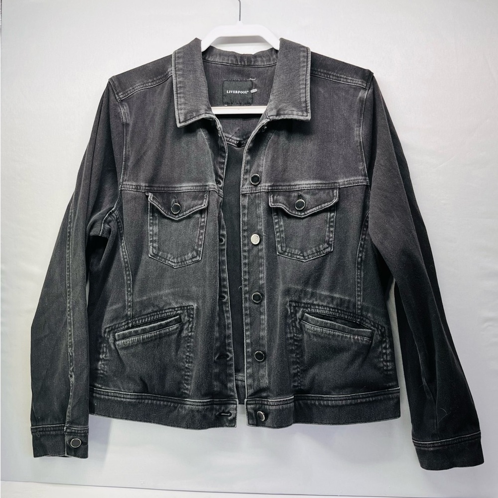Liverpool Men's‎ Black Washed Denim Shirt Jacket